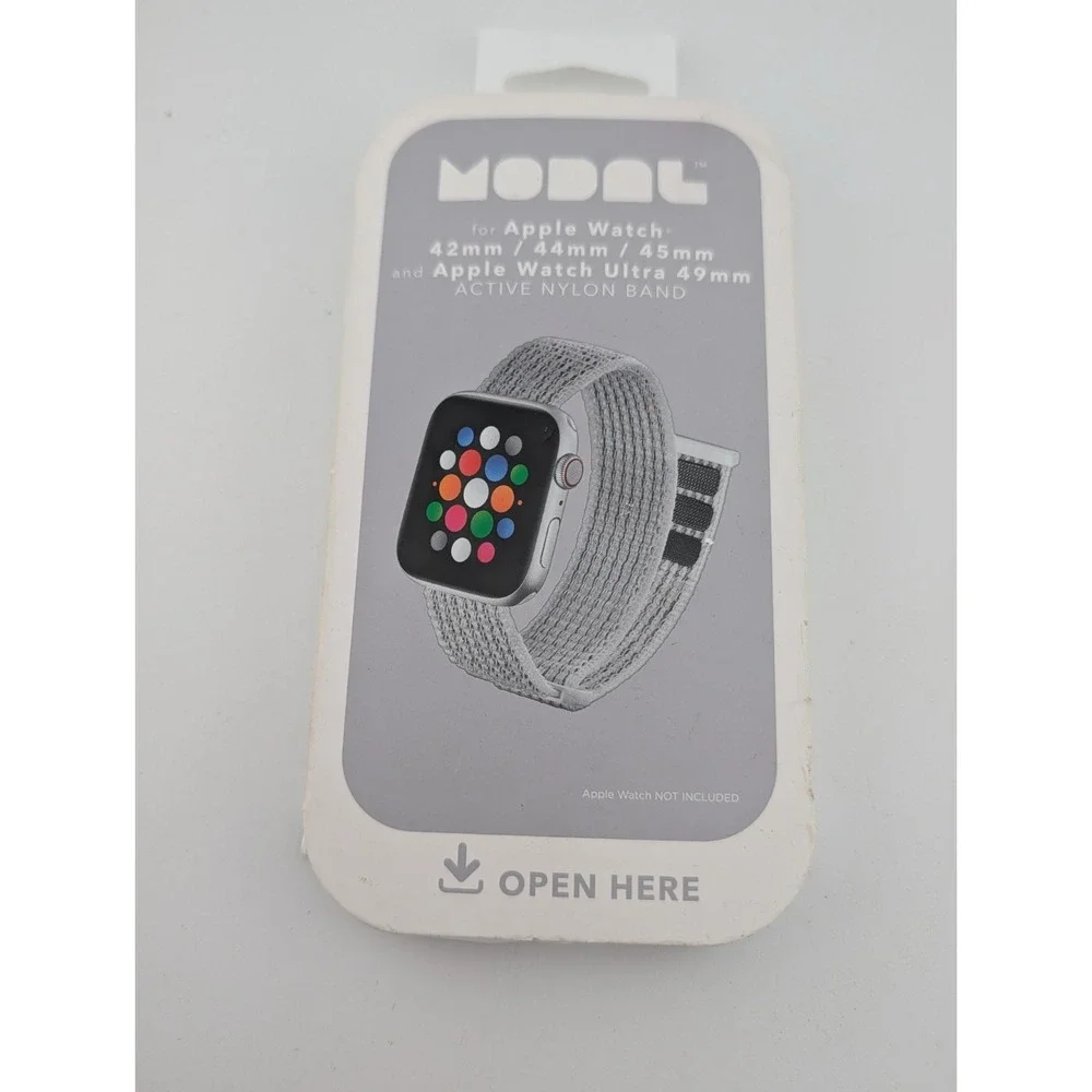 Modal Active Nylon Band Watch Strap for Apple Watch 45mm 44mm 42mm 8 7 6 5 Gray